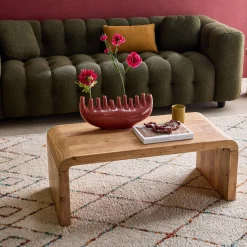 Rectangular coffee table solid acacia wood