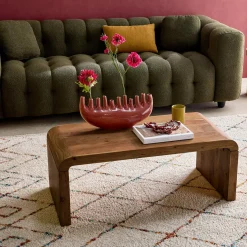 Rectangular coffee table solid acacia wood
