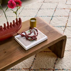 Rectangular coffee table solid acacia wood