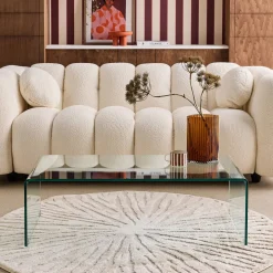 Rectangular coffee table tempered glass