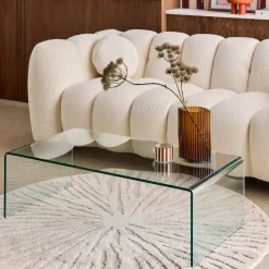 Rectangular coffee table tempered glass