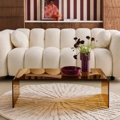 Rectangular coffee table tempered glass