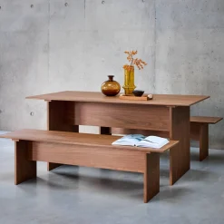 Rectangular dining table, carved wood effect, seats 4-6, 170cm
