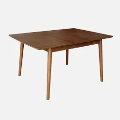 Rectangular dining table extendable rubberwood and oak veneer 4-6 seats