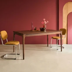 Rectangular dining table extendable rubberwood and ash veneer 6-8 seats