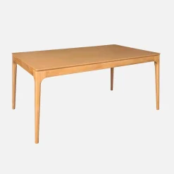 Rectangular dining table in hevea wood and ash veneer, seats 6