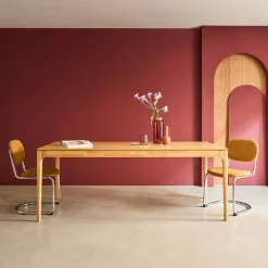 Rectangular dining table rubberwood and ash veneer 8 seats