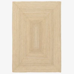 Rectangular indoor jute rug, natural