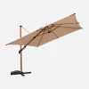 Rectangular offset parasol 3x4m, wood effect pole