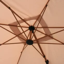 Rectangular offset parasol 3x4m, wood effect pole