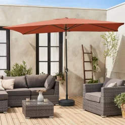 Rectangular parasol 2x3m with central pole