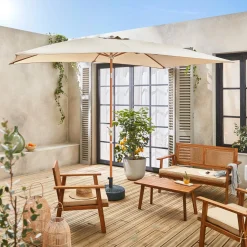 Rectangular parasol 2x3m with central pole