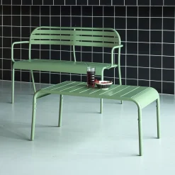 Rectangular steel garden coffee table
