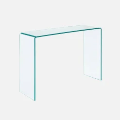 Rectangular tempered glass console