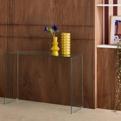 Rectangular tempered glass console