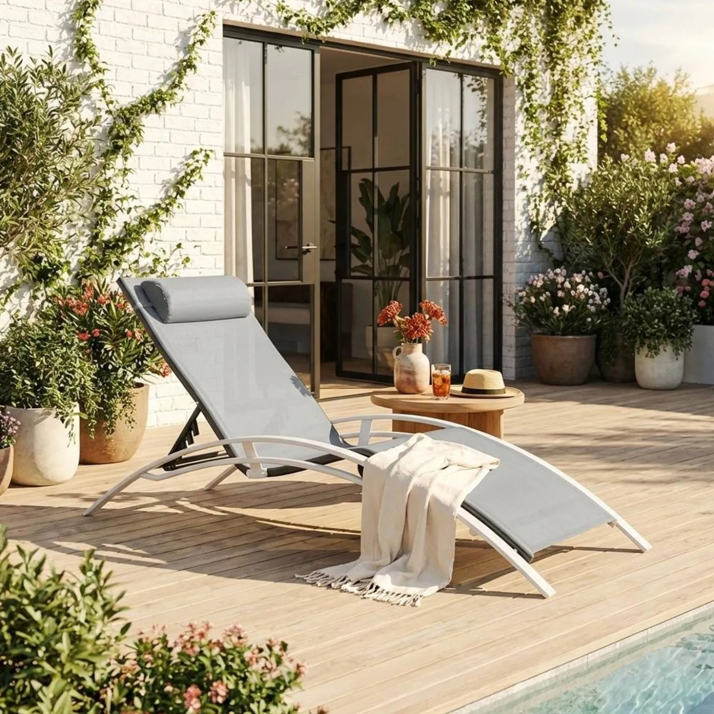 Replacement seat back and fabric for Louisa sun lounger