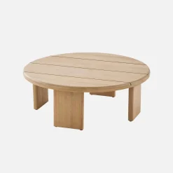 Round acacia wood garden coffee table