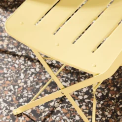 Round bistro garden table, steel, folding + 2 chairs