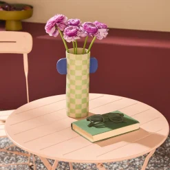 Round bistro garden table, steel, folding + 2 chairs