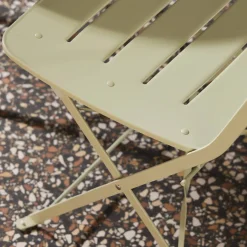 Round bistro garden table, steel, folding + 2 chairs