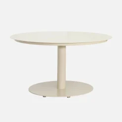 Round garden table aluminium + 6 armchairs