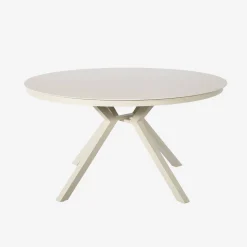 Round garden table aluminum and glass seats 6