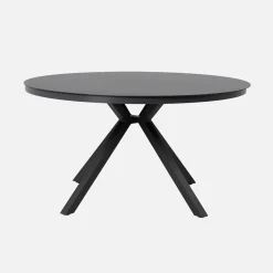 Round garden table aluminum and glass seats 6