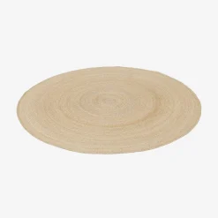 Round jute indoor rug, natural