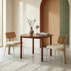 Round rubberwood dining table Ø120cm seats 4