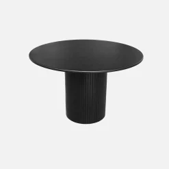 Round rubberwood dining table and oak veneer 4 seats
