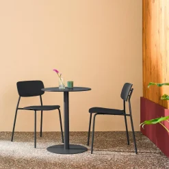 Round steel bistro garden table + 2 chairs