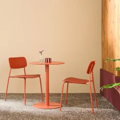 Round steel bistro garden table + 2 chairs