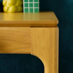 Rubberwood desk with ash veneer 2 drawers