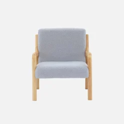 Scandinavian children's armchair in wood and bouclette fabric