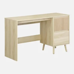 Scandinavian desk wood decor 2 drawers