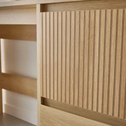 Scandinavian desk wood decor 2 drawers