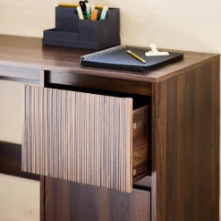 Scandinavian desk wood decor 2 drawers
