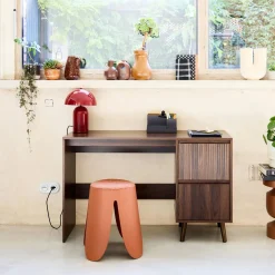 Scandinavian desk wood decor 2 drawers