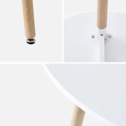 Scandinavian round dining table wood 2 seats