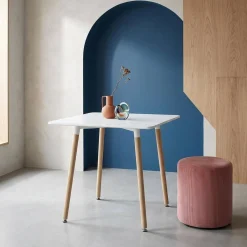 Scandinavian square dining table wood 2 seats