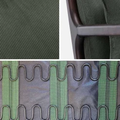 Scandi-style armchair in fine corduroy and hevea wood