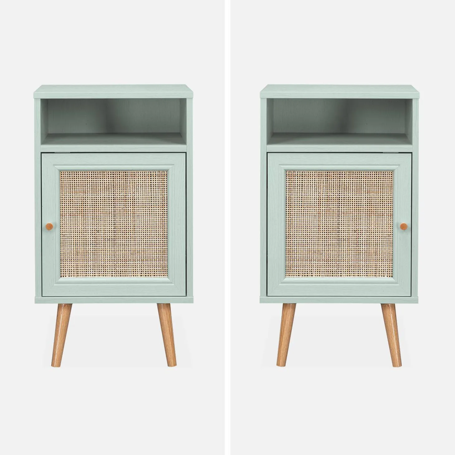 Scandi-style bedside table with drawer
