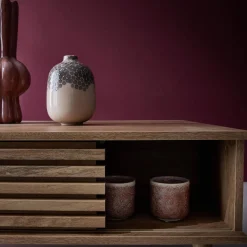 Scandi-style coffee table with wooden grooved effect