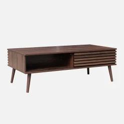 Scandi-style coffee table with wooden grooved effect