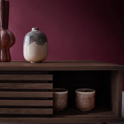 Scandi-style coffee table with wooden grooved effect