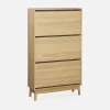 Scandi-style shoe cabinet with wood effct