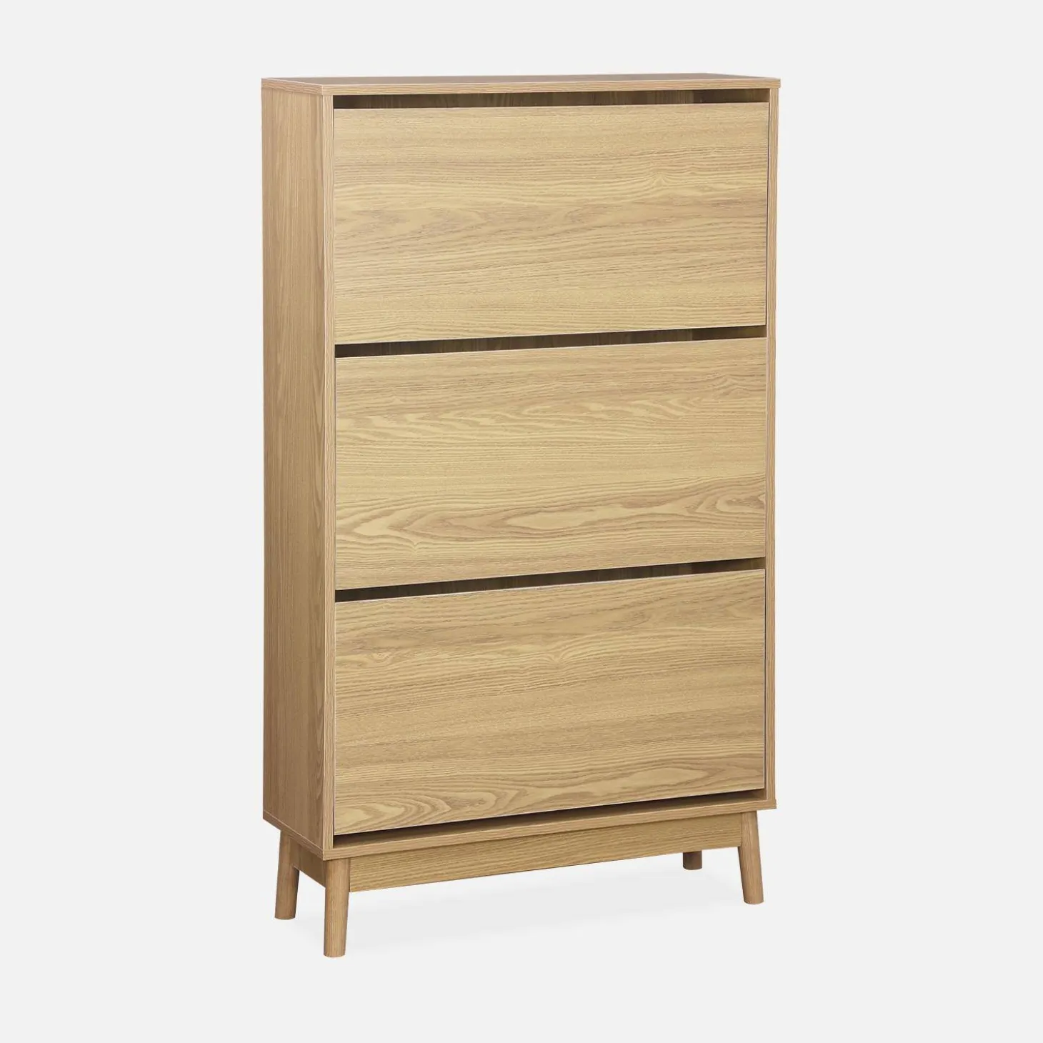 Scandi-style shoe cabinet with wood effct