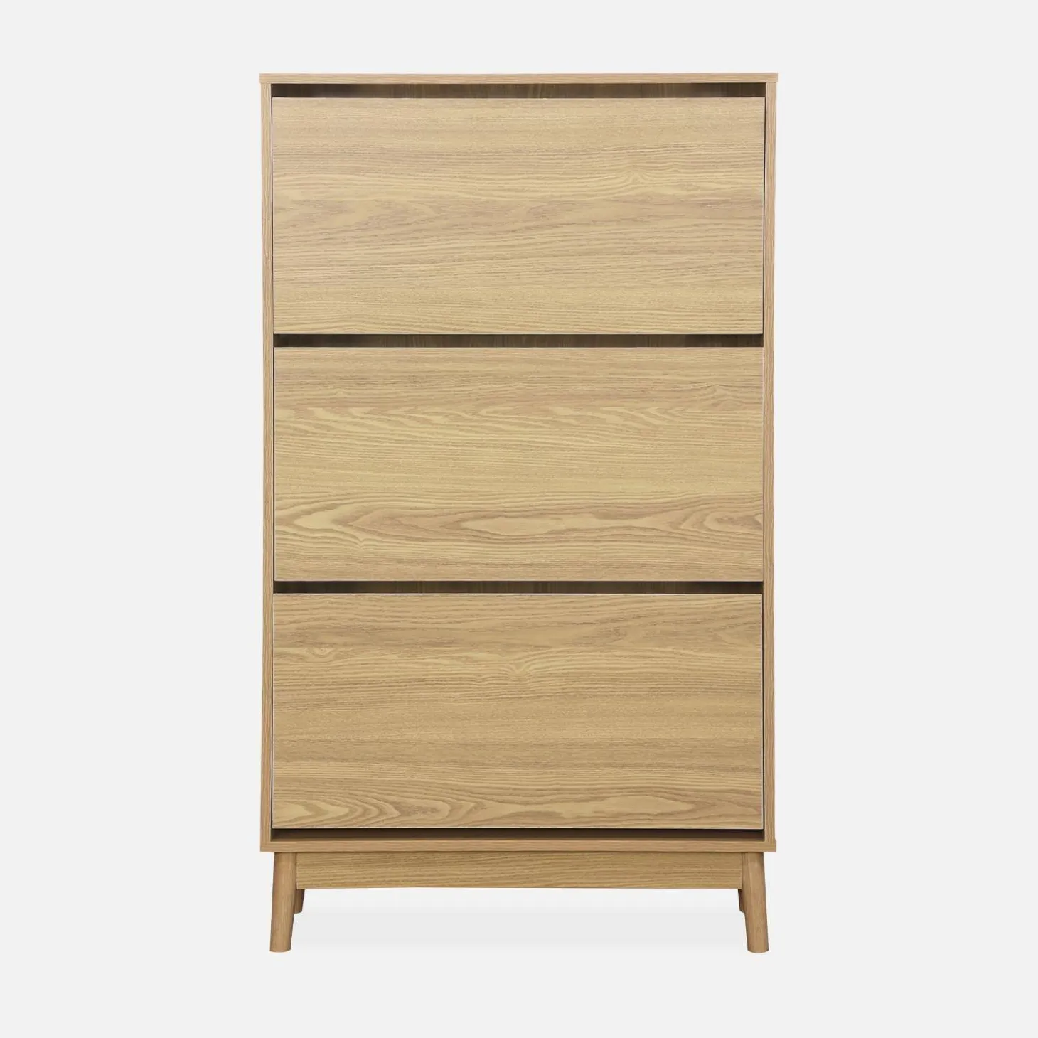Scandi-style shoe cabinet with wood effct