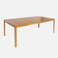 10-seater acacia garden table with rounded corners
