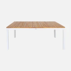 8-seater acacia wooden garden table with rounded corners